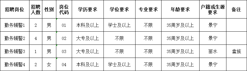 2024年浙江丽水景宁畲族自治县公安局招聘警务辅助人员9人公告